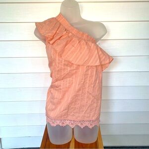 Women’s Sweet Wanderer Asymmetrical Orange Blouse New With Out Tags size Large